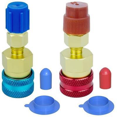 BFXM R134a to R1234yf Quick Coupler Adapter, Car Refrigerant Adapter Kit, High and Low Pressure Fittings for Evacuation and Recharging of R1234yf Automotive Air Conditioning Systems, Set of 2