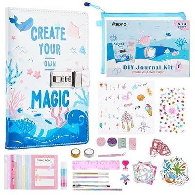 DIY Journal Kit for Girls - 58-Pcs DIY Journal Kit for Tweens & Teens - Stationery Set, Scrapbooking & Diary Supplies, Journaling Art Kit Teen Girl Birthday Gifts, journal kit for girls ages 8-12