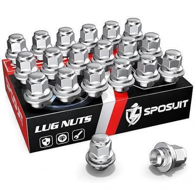 Sposuit 20Pcs M12x1.5 OEM Lug Nutss, Mag Seat, Chrome, for Toyota | Compatible with 1983-2023 Toyota Camry, 2001-2023 Highlander, 1996-2023 RAV4, 1998-2023 Sienna, OEM Factory Style, Mag Seat