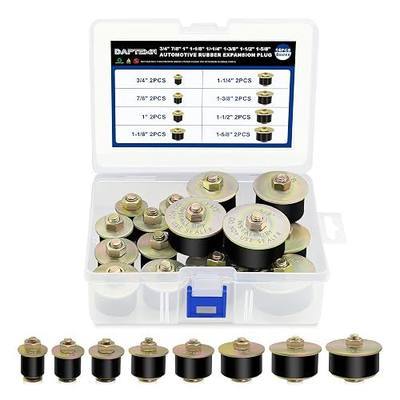 16PCS Expandable Freeze Rubber Plugs Kit, 8 Sizes Automotive Engine Rubber Expansion Freeze Plugs Fit Hole 3/4" 7/8" 1" 1-1/8" 1-1/4" 1-3/8" 1-1/2" 1-5/8"