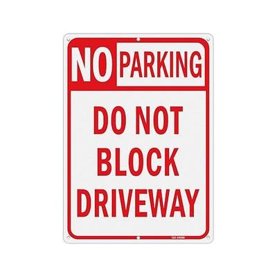 T&R Large No Parking Sign Do Not Block Driveway Sign - 14 x 10 Inches Rust Free .040 Aluminum Reflective - UV Protected, Waterproof and Fade Resistant - 6 Pre-drilled Holes