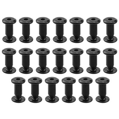 20 Sets M5 x 10mm Black Binding Post Screws,Hex Drive Rivet Socket | Binding Bolts Fastener Bolts Cap Nuts,304 Stainless Steel,with an Allen Wrench,Fix or Fasten Furniture,Wood,Chairs,Tables