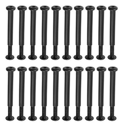 20 Sets M4 x 35mm Black Binding Post Screws,Hex Drive Rivet Socket | Binding Bolts Fastener Bolts Cap Nuts,304 Stainless Steel,with an Allen Wrench,Fix or Fasten Furniture,Wood,Chairs,Tables