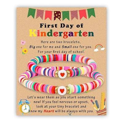 DAYANEY First Day of School Bracelets Mommy and Me Back to School Gifts | First Day of Kindergarten Bracelet Mother Daughter Bracelet as 1st of Pre k Gifts,Back to School Mon Son Bracelets Girls Boys