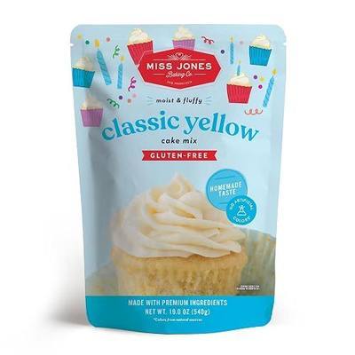 Miss Jones Baking Gluten-Free Classic Yellow Cake Mix - Certified Gluten Free & Made with Premium Ingredients, Easy To Bake Desserts & Treats, Moist & Delicious, 19 Ounce (Pack of 1)