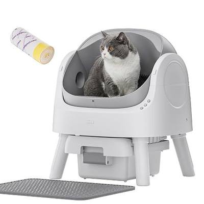 PetPivot Automatic Litter Box for Cats, Open-Top Design with Safety Sensors, Includes Liners and Litter Mat, Suitable for Multi-Cat Homes, Grey