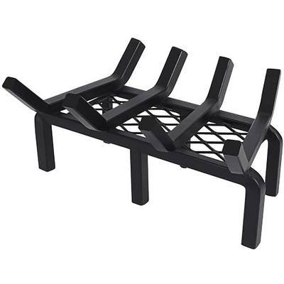 14 Inch Fireplace Grate with Ember Retainer,Cast Iron Fireplace Log Grate,Fireplace Log Holder,Heavy Duty Solid Steel Fireplace Wood Holder,Wood Stove Wrought Rack for Indoor Outdoor