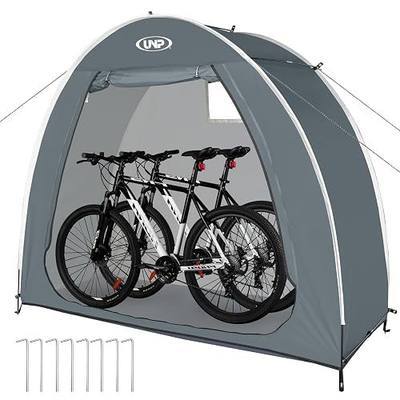 UNP Bike Storage Shed Tent, Portable Outdoor Bike Storage Tent with 210D Oxford Thick PU4000 Waterproof for 1/2/3/4 Bikes, Bike Covers Storage Shed for Bicycles, Lawn Mower, Garden Tools