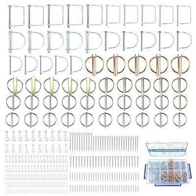 360Pcs Heavy Duty Pin Assortment Kit - Hitch Pins R Clip PIns - Hair Pins- Lynch Pins - PTO Pins for Trucks Trailers Tractors Mowers 3 Point Accessories,Farm,Lawn,Hitches and Garden