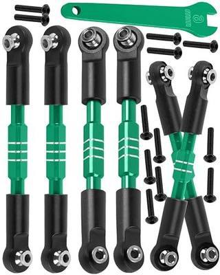 RC Adjustable Turnbuckles Camber Links Steering Links Upgrades Part for 1/8 Typhon 4WD 3S MEGA 550 BLX,1/10 Big Rock 4X4 V3 3S BLX RC Car,Tie Rod Set Link Linkage Rod Adjustable,Green.(6PCS)