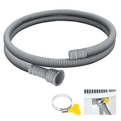 Flexible Universal Dehumidifier Drain Hose, with Cuttable Rubber Adapter & Connect Clamp, 5Ft Replacement Hose for Dehumidifiers&Portable Air Conditioners(Grey)
