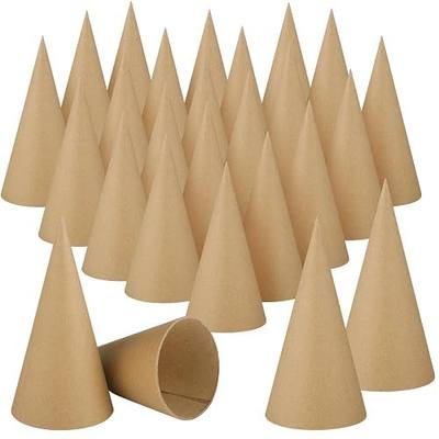 Zhanmai 50 Pcs Paper Mache Cones Open Bottom Cardboard Craft Cones for DIY Art Crafts, Trees, Holiday Gnomes Ornament, Christmas Home Decorations, 5.9 x 2.8 Inch
