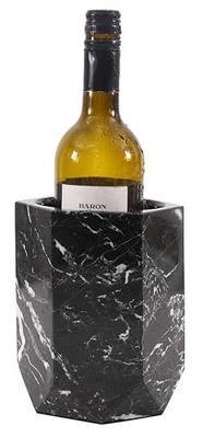 Radicaln Marble Wine Chiller Bucket, Bottle Cooler for Wine & Champagne | Handmade Black Marble, 6.5 Inches, Non-Slip Base, Fits 750ml Bottles, Bar Cart Decor, Kitchen Counter, Gift Ready