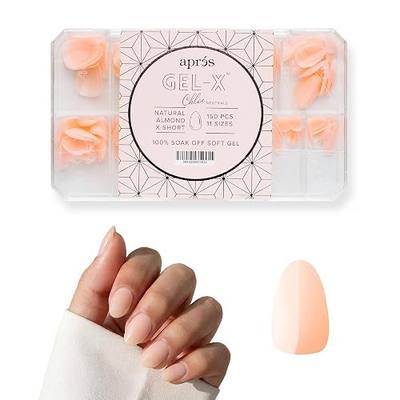 Apres Neutrals Gel-X Chloe Box Of Nail Tips, 11 Sizes 00-9, Soft Gel Tip Box (150pcs) (Natural Almond Extra Short, 150)