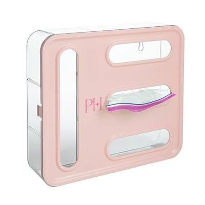 Paris Hilton 4-Slot Storage Bag Organizer, Multipurpose Kitchen Drawer and Wall-Mounted Organizer for Gallon, Quart, Sandwich and Snack Bags, Pink