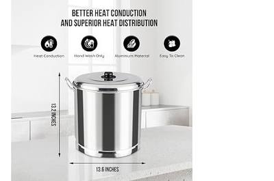 Vasconia 26-Quart Tamale Steamer Pot with Rack & Aluminum Lid (Aluminum) for all stoves, Large Stockpot to Steam & Boil, Anti-Rust & Easy to Clean, Makes Seafood, Pasta & Vegetables