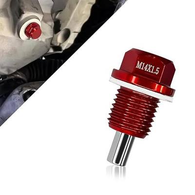 M14 x 1.5 Magnetic Oil Drain Plug, Transmission Oil Plug, Sump Drain Nut Bolt with Crush Washer Gasket, Aluminum Oil Pan Drain Plug Repair Kit Compatible with GM Accord CRV