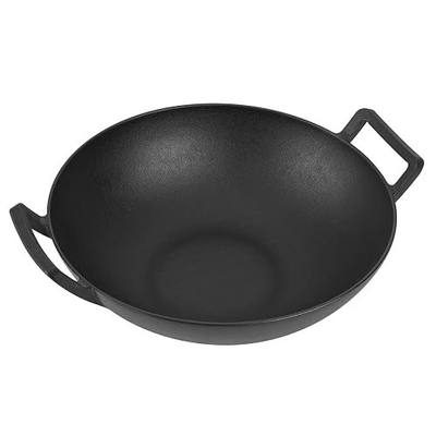 Onlyfire Cast Iron Wok for Weber Gourmet BBQ System, Universal Nonstick Stir-Fry Pan Compatible with Multiple Cooktops Including Induction, Gas Stove, Range Oven, Campfire