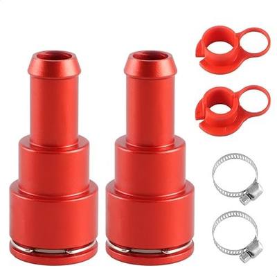EVRBUL 2PCS Upgraded Aluminum Connectors Heater Core Tube Coolant Hose Connector Inlet/Outlet 3/4Inx5/8In Compatible with Chevrolet GMC Cadillac Replace#15032062 15151875