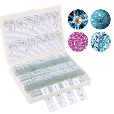 120 Microscope Slides with Specimens, Plant, Insect, Animal, Algae Slide Set for Biological Science Laboratory Basic Biological Science Education