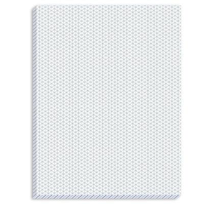 MotiMind 50 Sheets 8.5" x 11" Isometric Graph Paper Pad Isometric Paper Drafting and Graph Pads for 3D Designs Architecture Landscaping Engineering Drafting