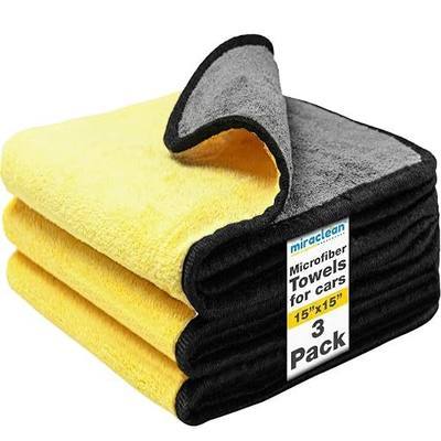Microfiber Towels for Cars - 15.7" x 15.7" inches, Highly Absorbent Professional Grade Drying Towel Set for Superior Cleaning and Drying Performance - Car Drying & Kitchen Towel - Pack of 3