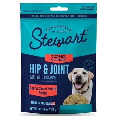Stewart Freeze Dried Dog Treats & Food Topper, Hip & Joint Formula, 4 oz | Glucosamine and Chondroitin for Joint Development, Nutrient-Rich for Bone Growth, Limited Ingredients, Made in USA