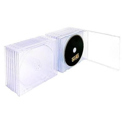 Standard Single Clear CD Jewel Case - Pack of 15, cd holder case with Assembled Transparent Tray