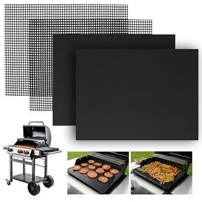 INFRAOVENS Set of 4 BBQ Grill Mats, Grilling Accessories for Outdoor Grill, Gas, Charcoal, Electric, XL Non-Stick Reusable - Easy to Clean, Covers Entire Grill or Cut to Size, PFOA Free, 25 x 17 Inch