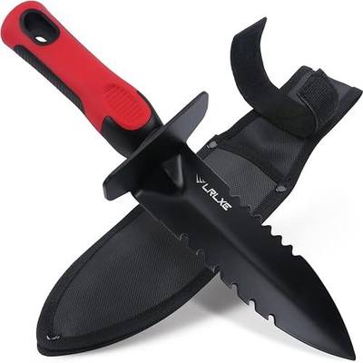 Metal Detector Shovel, Heavy Duty Double Serrated Edge Digger | Belt Loop Sheath, Multifunctional Digger for Metal Detecting, Camping, Gardening, Weeding & Planting