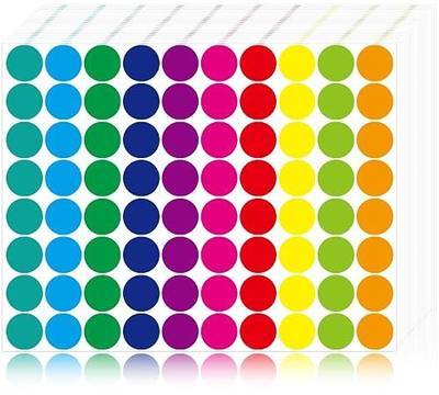 1400 PCS Colored Dot Stickers Round Color Coding Labels Polka Circle Dot Label Sticker for Office, Classroom, Yard Sale, Garage Sale(10 Colors, 3/4 inches)