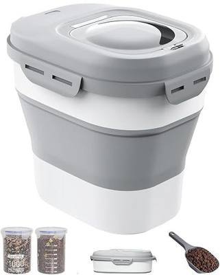 30-35 Lbs Dog Food Storage Container Collapsible Dog Food Container | Large Pet Food Storage with Airtight Lids,Wheels,Scoop and 2Pcs Food Storage Containers,Keep Food Fresh for Dog,Cat