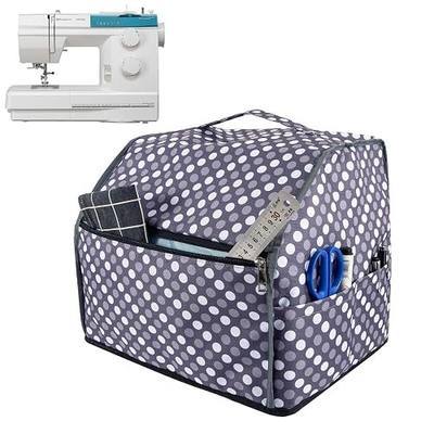 Serger Machine Cover With Pockets For Storage,Sewing Machine Dust Cover For Most Standard Sergers, Overlock Machine Cover.Serger & Overlock Machine Accessories.Serger Carrying Case.Gry Dots