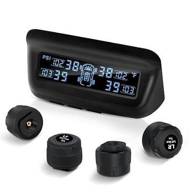 Masoll Tire Pressure Monitoring System, RV/Trailer TPMS with Solar Charging & Auto Calibration, M13 LCD Display tpms 4 sensors (0-99PSI)