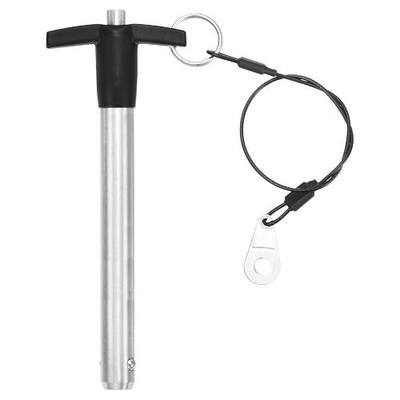 uxcell 1 Pcs T Handle Quick Release Pin, 1/2" x 3.15"(Dia. x L) 304 Stainless Steel Push-Button Quick Release Pin with Lanyard Cable for Audio Bimini Top Marine Hardware, Silver