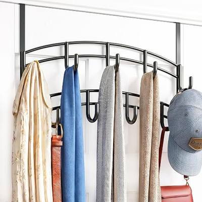 LYNK Professional® Home™ Over the Door Hooks - 9 Hook – Over the Door Coat Rack - Over the Door Hanger - Hanging Towels or Clothes - Bathroom, Bedroom, Laundry Room - Lifetime Ltd. Warranty, Black