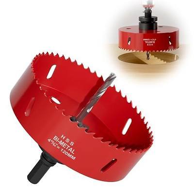 4-3/4" (120mm) Bi-Metal M42 High Speed Steel Hole Saw | with Pilot Drill Bit, Smooth Cutting Edge for PVC, Drywall, Wood, Plastic, Gypsum Board, Rubber, Thin Metal