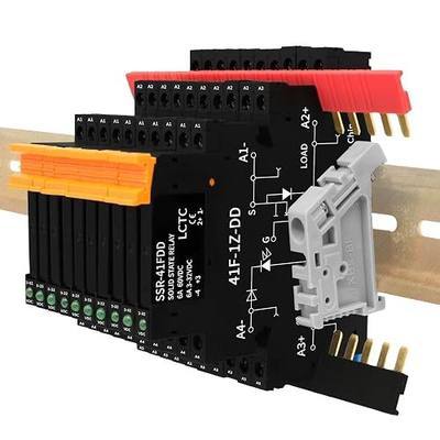 (10pcs) Solid State Relay DD 5V 12V 1.5A,Signal Relay for PLC,No Contact DC to DC;Input:3-32VDC;Output:5-60VDC;Din Rail