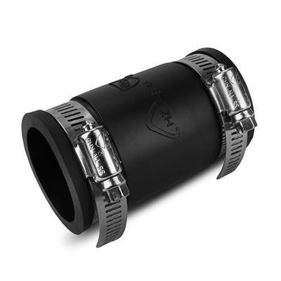 Flexible PVC Pipe Coupling with Rubber Hose Clamps for Flex Coupling 1-1/4 Inch Nominal Pipes Drain Repair, Dust Hose,Plumbing Connection,Cast Iron,Plastic Pipes Upgrade, PVC Condensate Pipe Coupler 