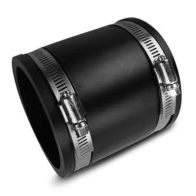 Flexible PVC Pipe Coupling with Rubber Hose Clamps for Flex Coupling 3 Inch Nominal Pipes Drain Repair, Dust Hose,Plumbing Connection,Cast Iron,Plastic Pipes Upgrade, PVC Condensate Pipe Coupler