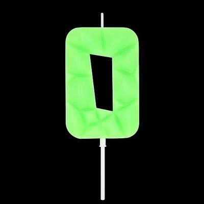 DERVENTA Luminous Green Bubble Birthday Candle Number 0 Anniversary Party | 3.7in Smokeless Hard Wax Cake Topper Candle Decor Birthday Kids Party Anniversary Wedding Baby Shower Graduation Cakes 1pc