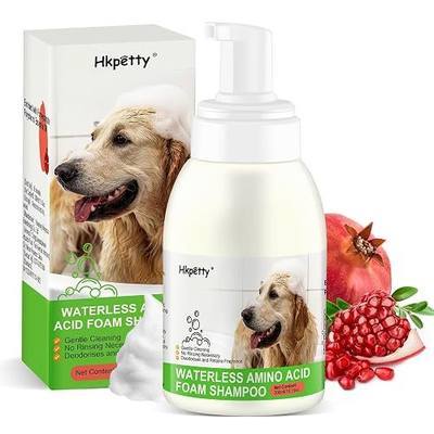 Waterless Dog Shampoo & Conditioner - No Rinse Dry Shampoo Foam for Dogs & Cats, Hypoallergenic Natural Pomegranate Scent, pH Balanced & Paraben Free Pet Cleanser for Smelly Pets, 10.15oz
