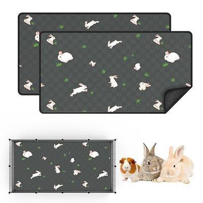 2-Pack Guinea Pig Cage Liner, 24" x 47" Reusable Guinea Pig Bedding Washable Absorbent Pee Pads for Dogs Rabbit Chinchilla Hamster, Leakproof & Anti Slip