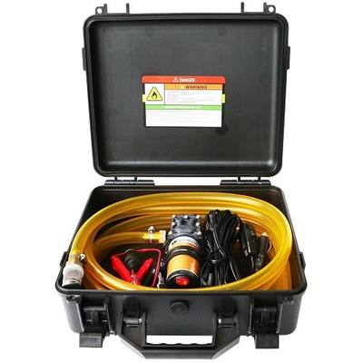 12V 75W Fuel Transfer Pump Kit, 110GPH Gas Transfer Pump with High Elastic Fuel Pipe & 2 Power Cables, Great for Vehicles, Boats, Equipment, Gasoline, Diesel (110GPH, SET)