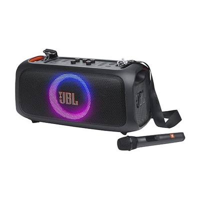 JBL PartyBox On-The-Go Essential - Portable party speaker with built-in lights and wireless mic - Black (Renewed)