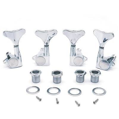 2R2L Electric Bass Guitar Sealed Tuning Pegs Tuners Machine Heads Tuning Keys/Buttons Guitar Parts Machine Head Tuners for Precision Bass and Jazz Bass (2R2L Chrome)