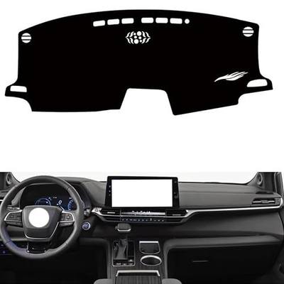 Leather Dash Board Cover mat Compatible with Toyota Sienna (NO HUD) 2021-2026 ,Dashboard Cover(Black)