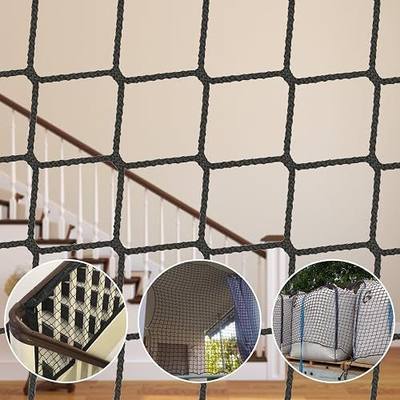 Kids Pets Safety Rope Netting, Black Stairs Balcony Railing Protecting Net, Climbing Cargo Net, 6.619.7ft