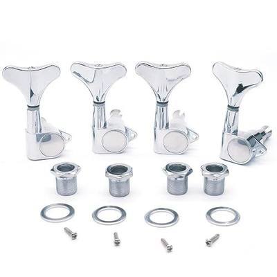 4R Electric Bass Guitar Sealed Tuning Pegs Tuners Machine Heads Tuning Keys/Buttons Guitar Parts Machine Head Tuners for Precision Bass and Jazz Bass (4R Chrome)