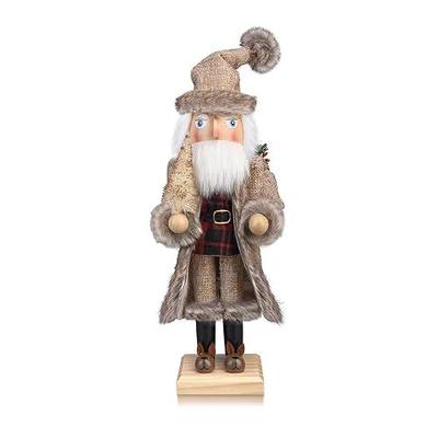 ArlinaL Santa Christmas Nutcracker Figures Decor 15 Inch, Wooden Xmas Nutcracker Santa Nutcracker Ornaments, Festive Christmas Decorations for Shelves and Tables